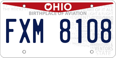 OH license plate FXM8108
