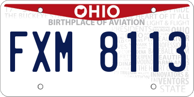 OH license plate FXM8113