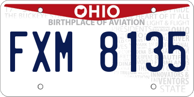 OH license plate FXM8135