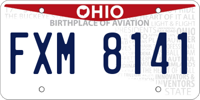 OH license plate FXM8141