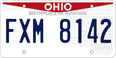 OH license plate FXM8142