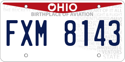 OH license plate FXM8143