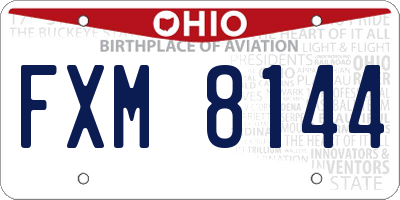 OH license plate FXM8144