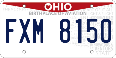 OH license plate FXM8150