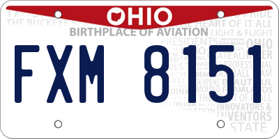 OH license plate FXM8151