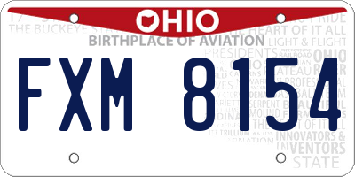OH license plate FXM8154