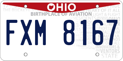 OH license plate FXM8167