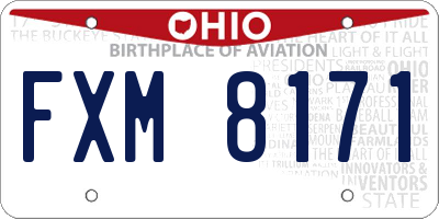 OH license plate FXM8171
