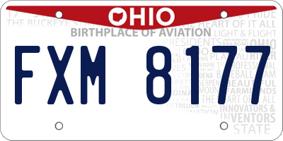 OH license plate FXM8177