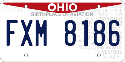 OH license plate FXM8186