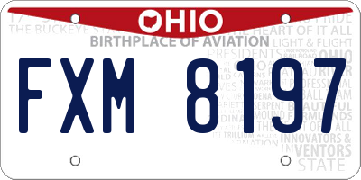 OH license plate FXM8197