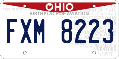 OH license plate FXM8223