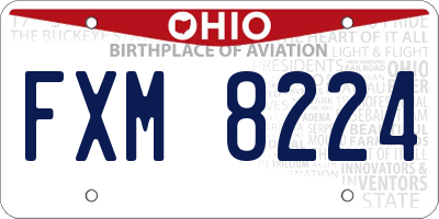 OH license plate FXM8224
