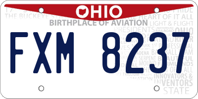 OH license plate FXM8237