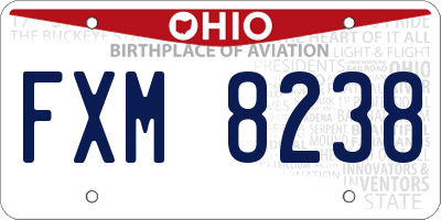 OH license plate FXM8238