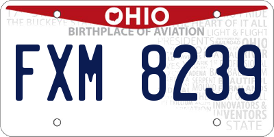 OH license plate FXM8239