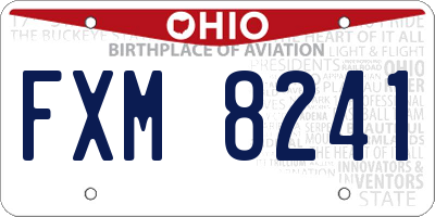 OH license plate FXM8241
