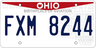 OH license plate FXM8244