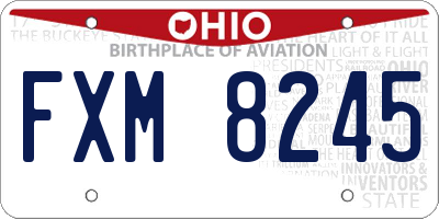 OH license plate FXM8245