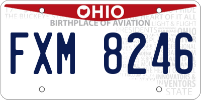 OH license plate FXM8246