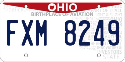OH license plate FXM8249