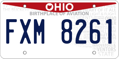 OH license plate FXM8261
