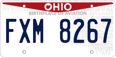 OH license plate FXM8267