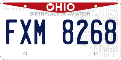 OH license plate FXM8268