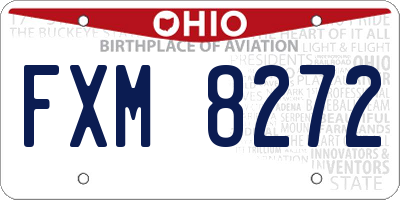 OH license plate FXM8272