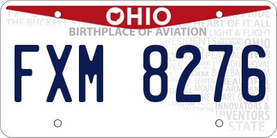 OH license plate FXM8276