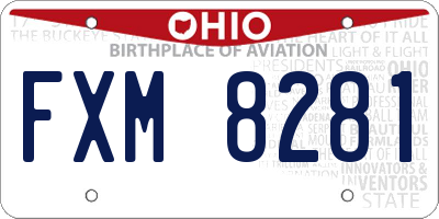 OH license plate FXM8281