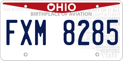 OH license plate FXM8285