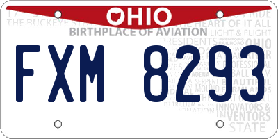 OH license plate FXM8293