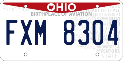 OH license plate FXM8304
