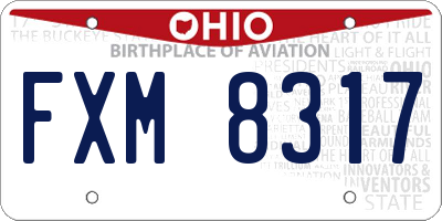 OH license plate FXM8317