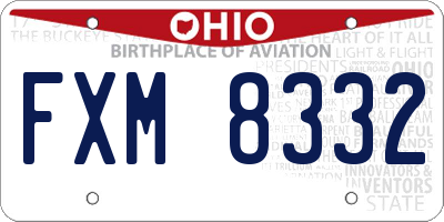 OH license plate FXM8332