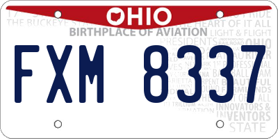OH license plate FXM8337