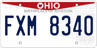 OH license plate FXM8340