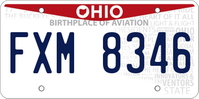 OH license plate FXM8346