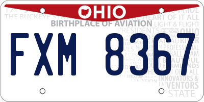 OH license plate FXM8367