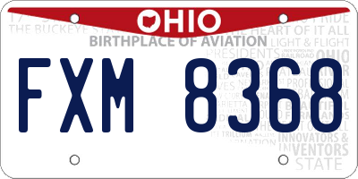 OH license plate FXM8368