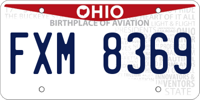 OH license plate FXM8369
