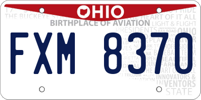 OH license plate FXM8370