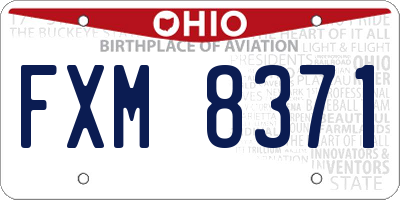 OH license plate FXM8371