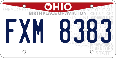 OH license plate FXM8383