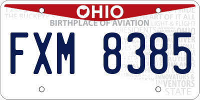 OH license plate FXM8385