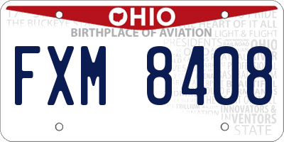 OH license plate FXM8408