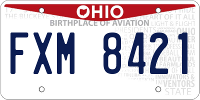 OH license plate FXM8421