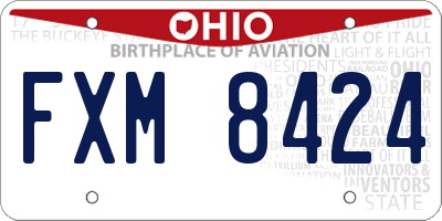OH license plate FXM8424