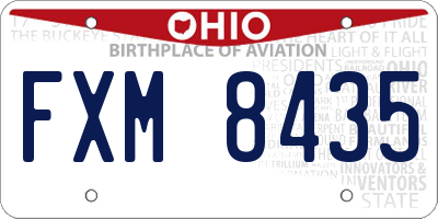 OH license plate FXM8435
